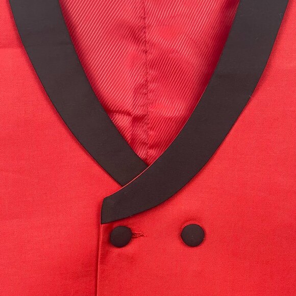Men’s Red Suit Jacket + Matching Vest – Wedding / Prom / Formal - Picture 4 of 11